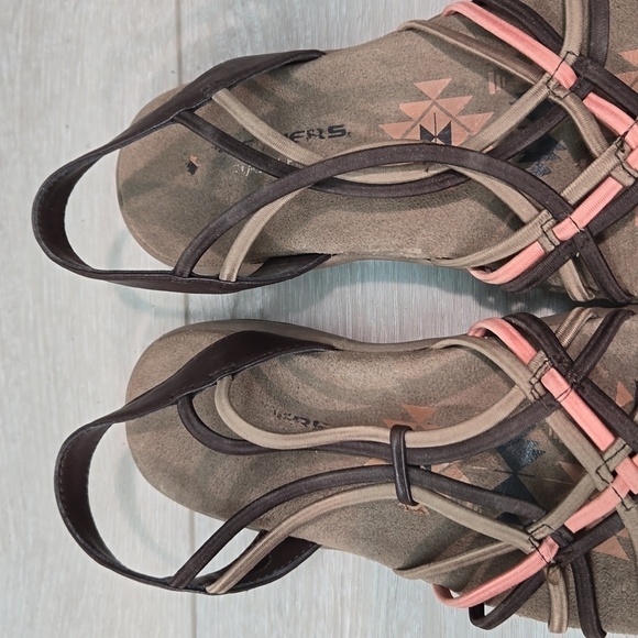 Skechers Womens Memory Foam Reggae Strappy Sandals Slide Flats shoes sz 7 - Picture 6 of 12